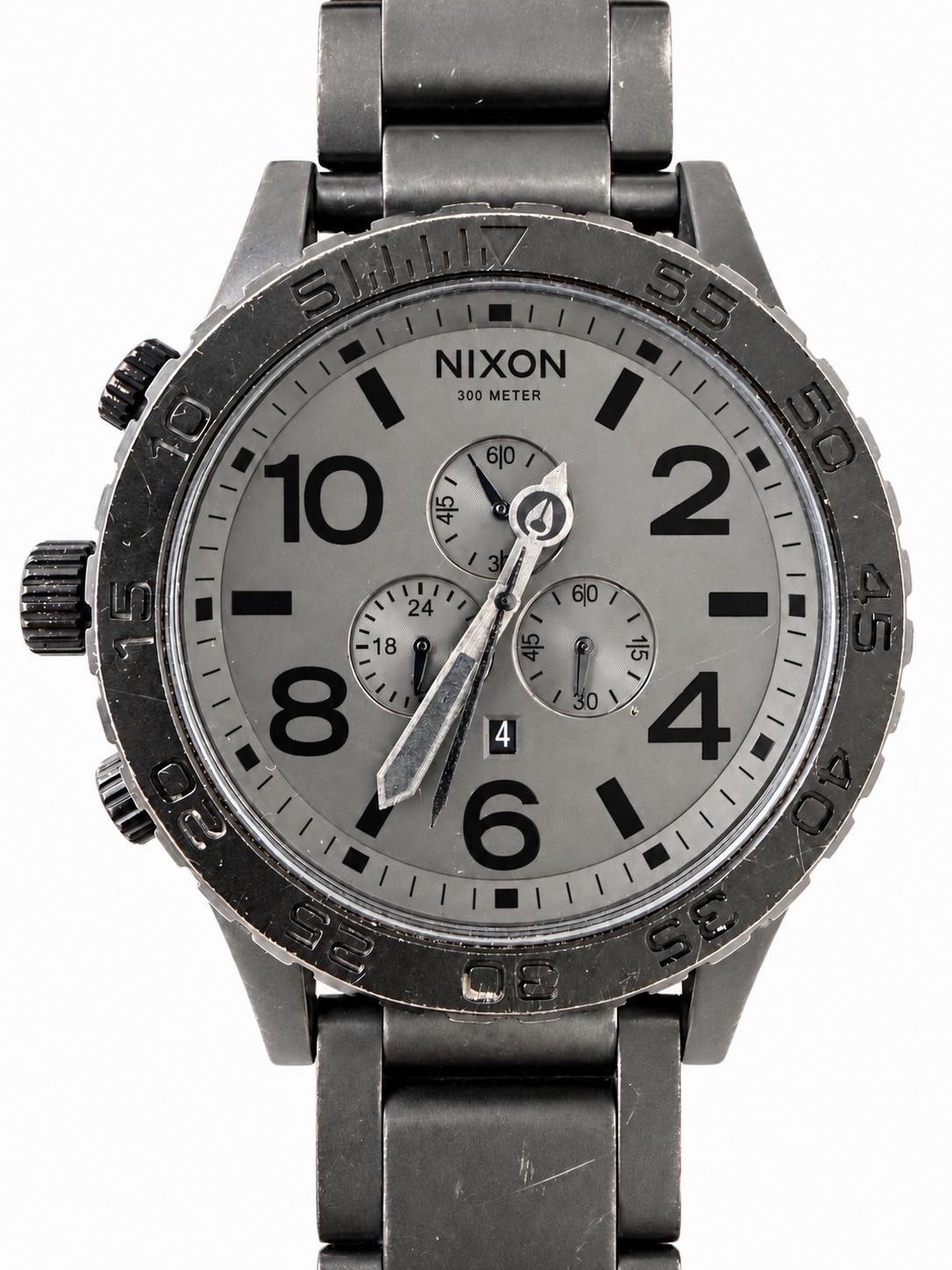 Nixon The 51-30 Chrono Men’s Watch Black Stainless Steel Gray Dial 300M
