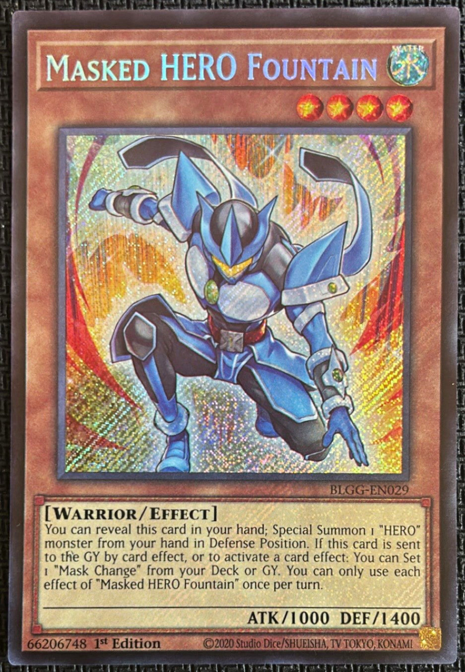 Yu-Gi-Oh Masked HERO Fountain BLGG-EN029 Secret Rare 1st Edition NM