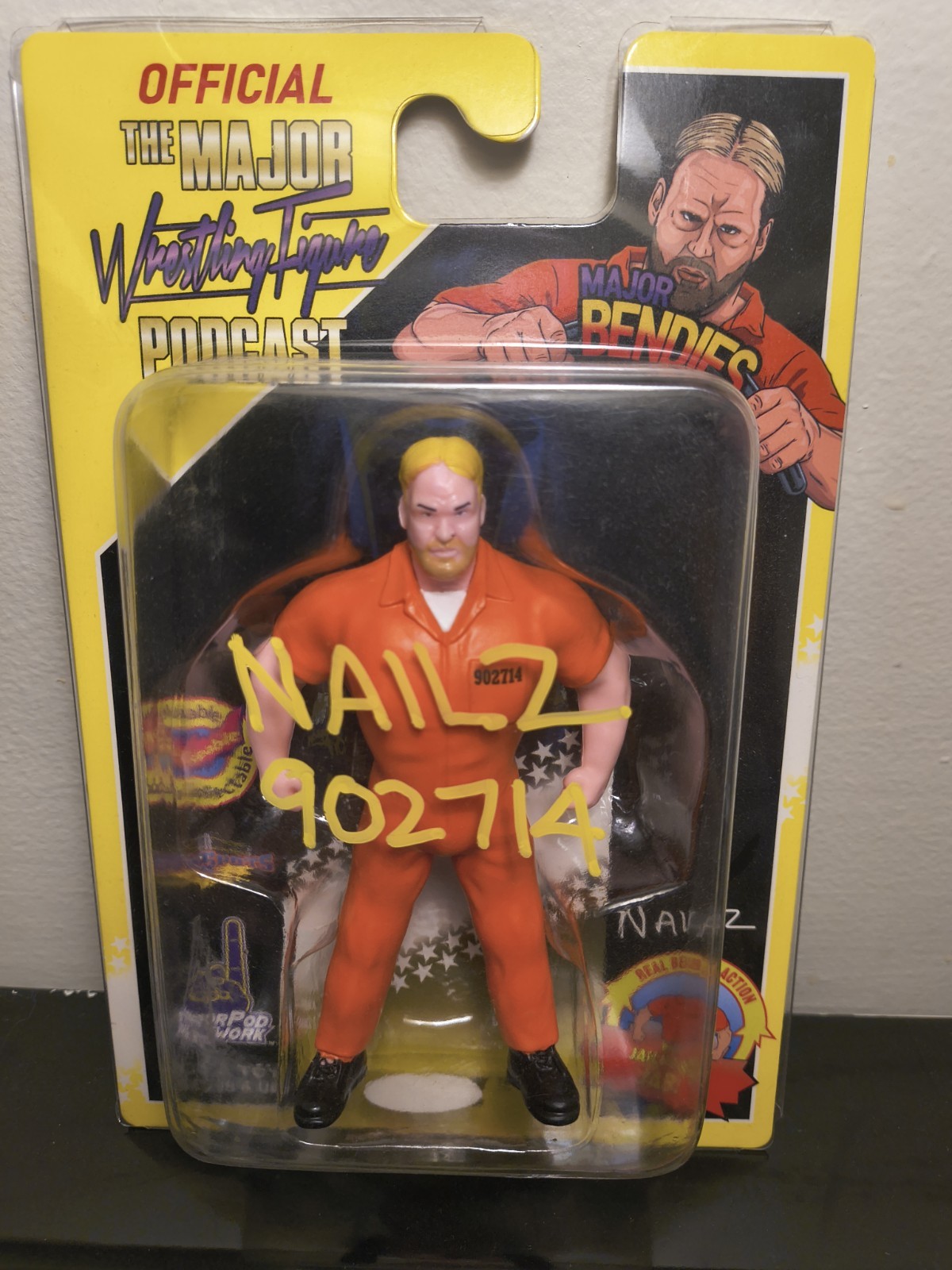 Nailz Autographed Major Bendies Figure Signed WWF Nailz Autographed Major Bendies Figure Signed WWF