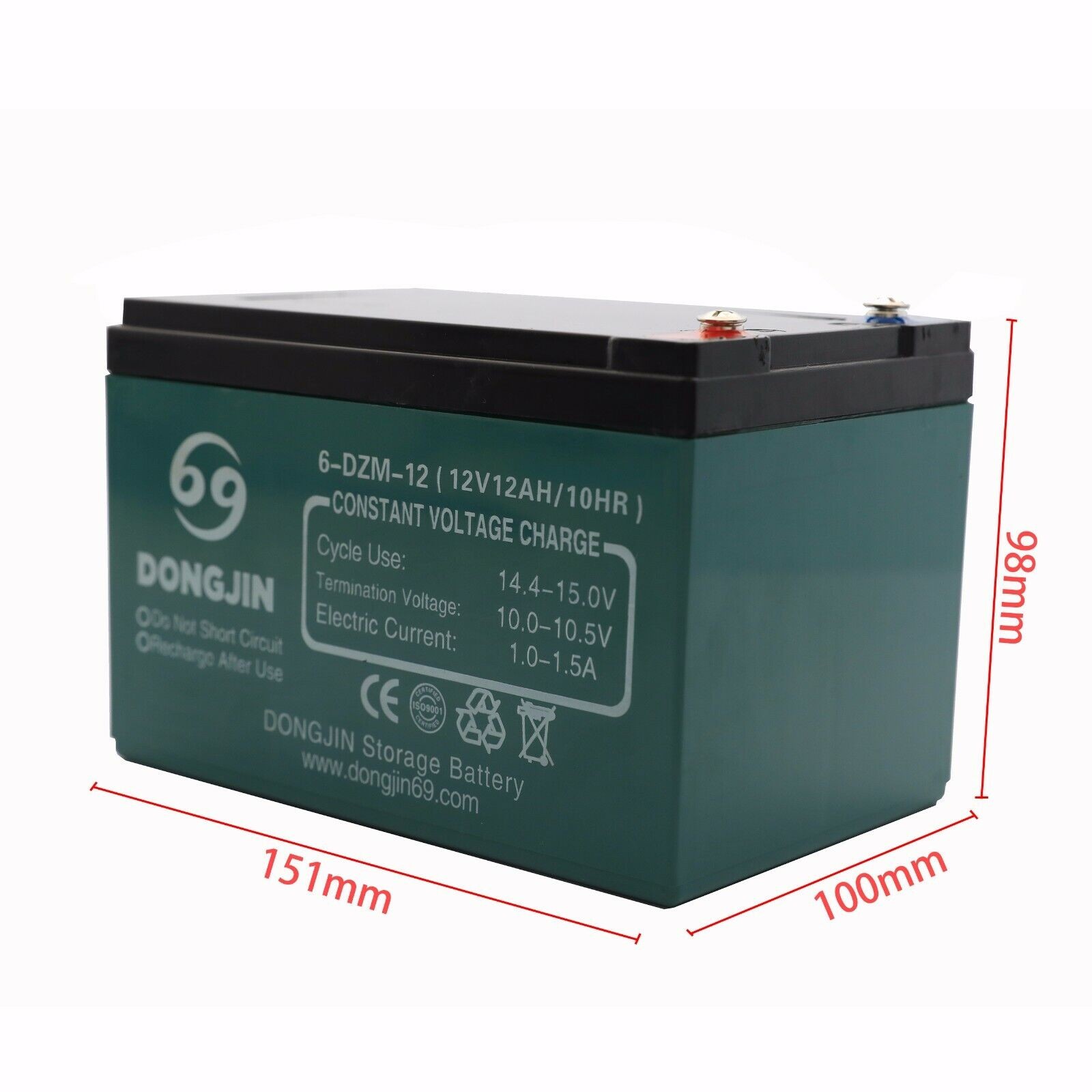 12V 12Ah  6-DZF 6-DZM-12 Battery /Charger Electric Go Kart Mobility Scooter ATV