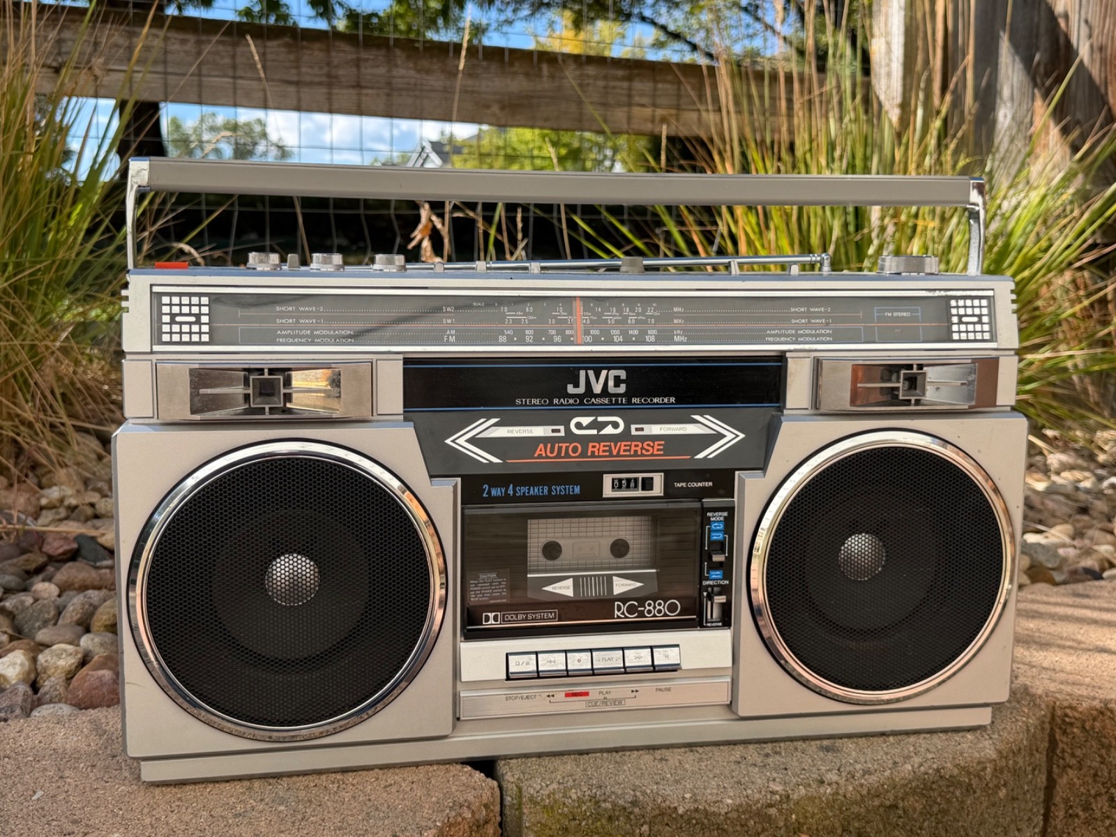 Vintage JVC RC-880JW Stereo Boombox Radio Cassette Recorder