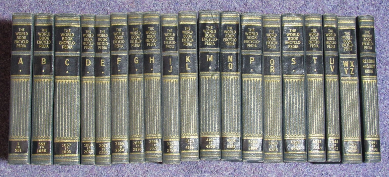 1942 World Book Encyclopedia Set Complete 1-19 Volumes / Vintage