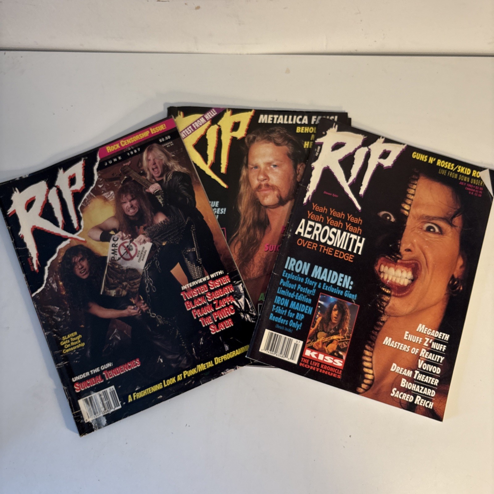 RIP Magazine November 1990 Metallica Plus 1987 Slayer & 1993 Aerosmith/Maiden RIP Magazine November 1990 Metallica Plus 1987 Slayer & 1993 Aerosmith/Maiden