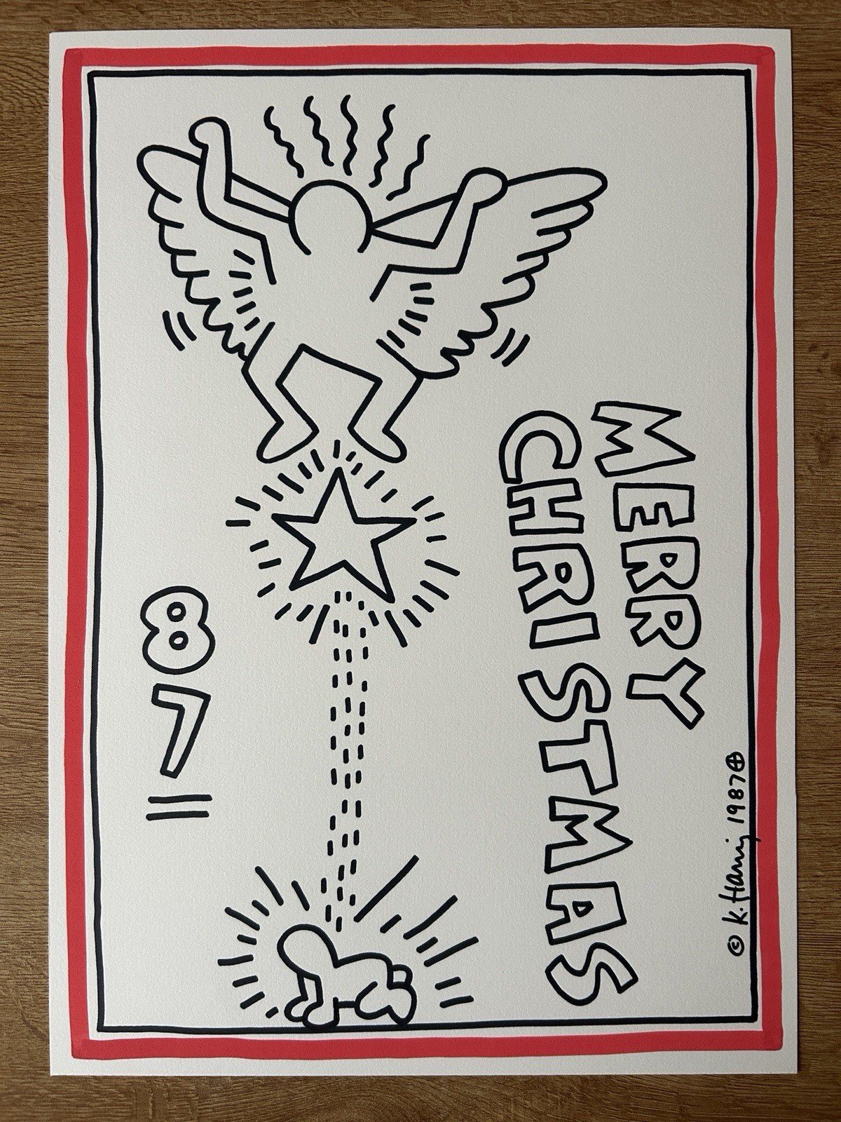 Keith Haring original drawing Foundation Seal 1987