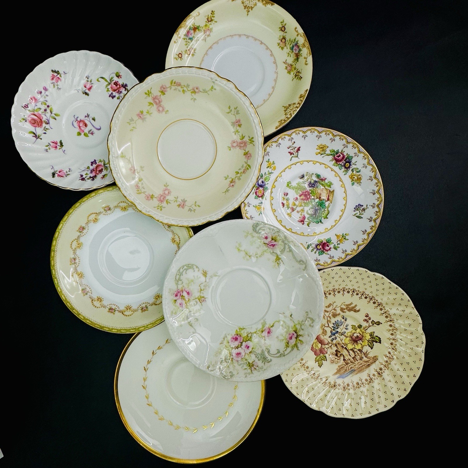 8 Vtg Teacup Saucer China Plates Spode Rosenthal Haviland Mismatched Mixed Lot