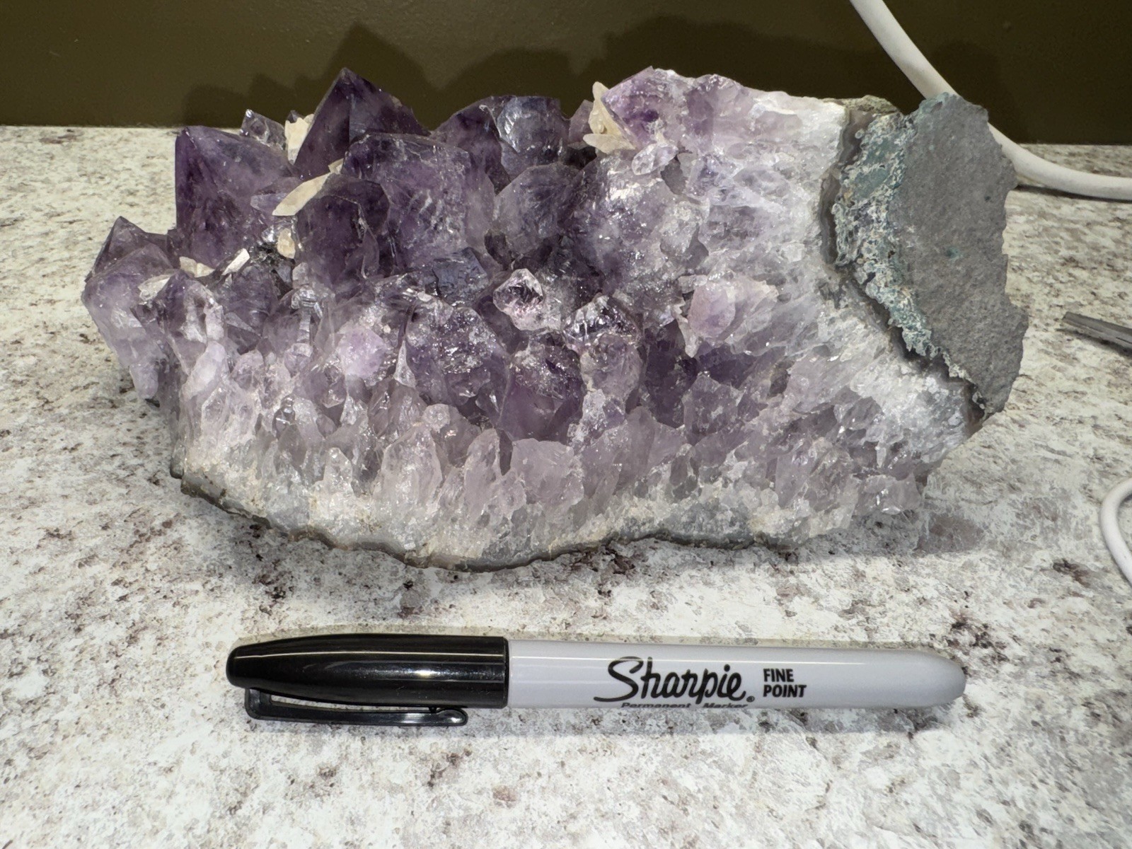 HUGE 5lb Amethyst with Calcite Inclusions - Natural Crystal Cluster