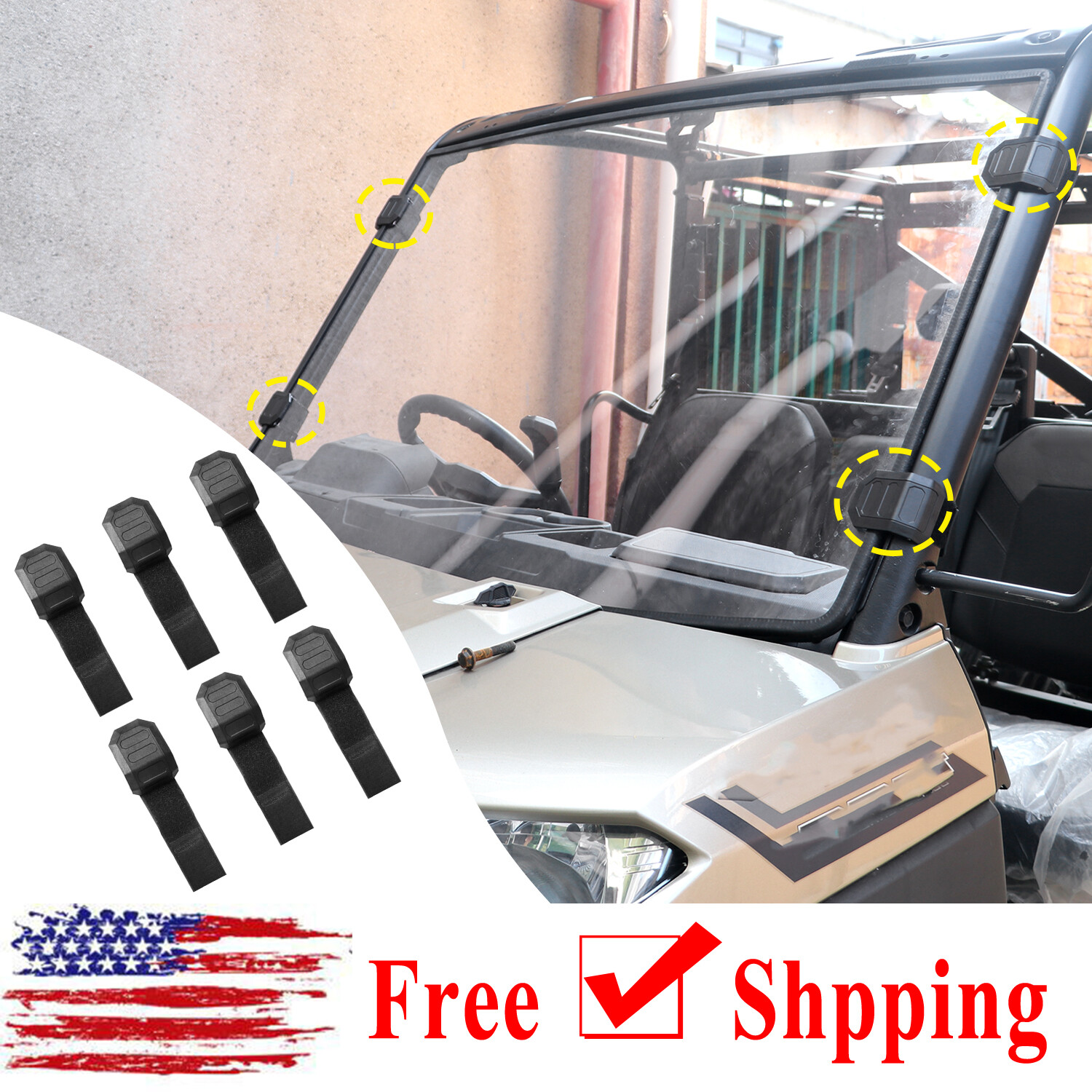 6PCS Universal UTV Windshield Window Clamps for Polaris RZR XP Can-Am Commander