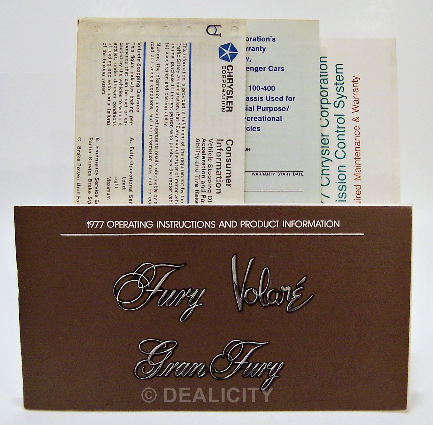 Vtg 1977 Plymouth Volare Road Runner Gran Fury Owners-Operators Manual Set Ⓥ TP