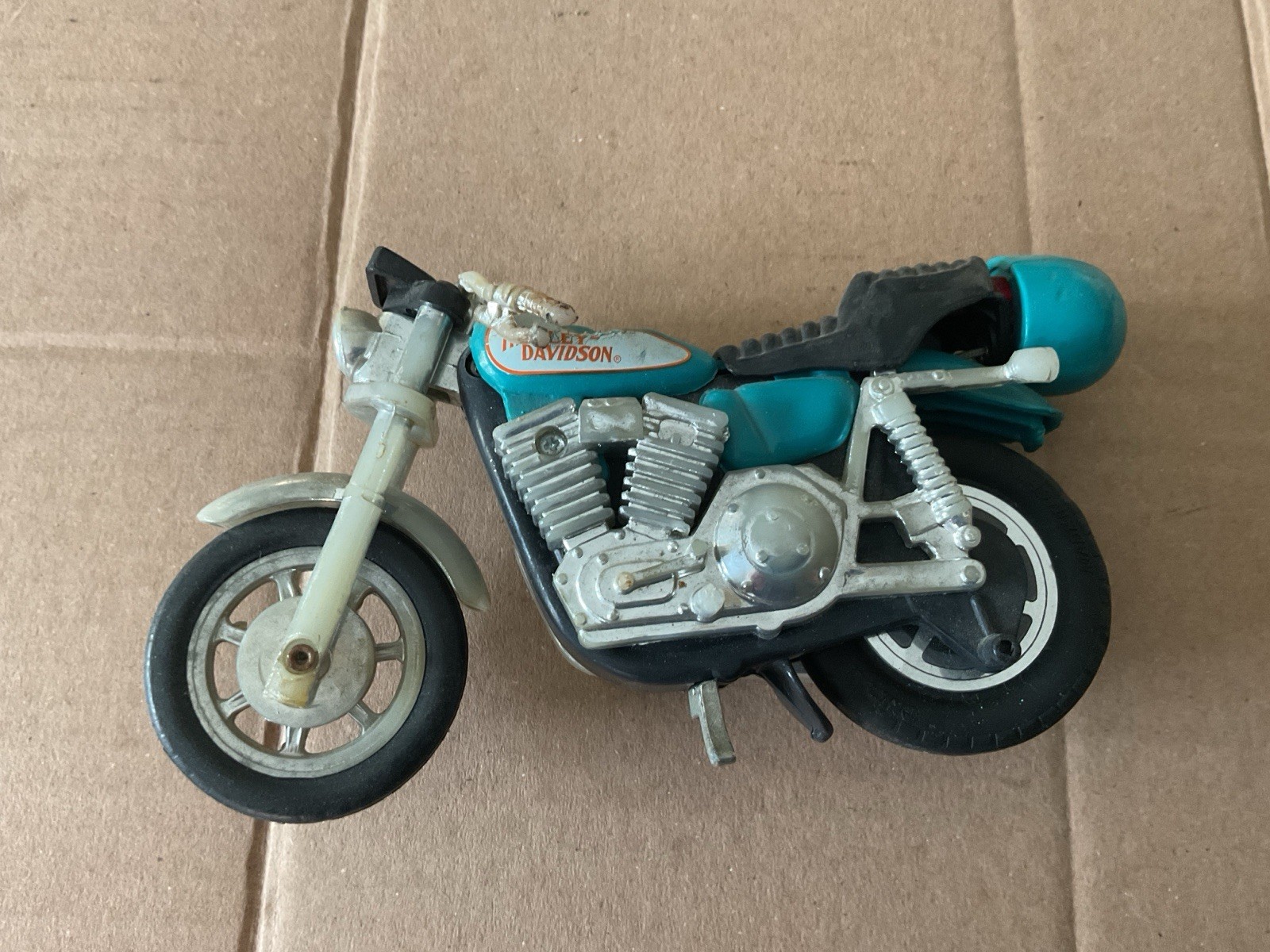 Vintage matchbox friction driven Harley Davidson motorbike