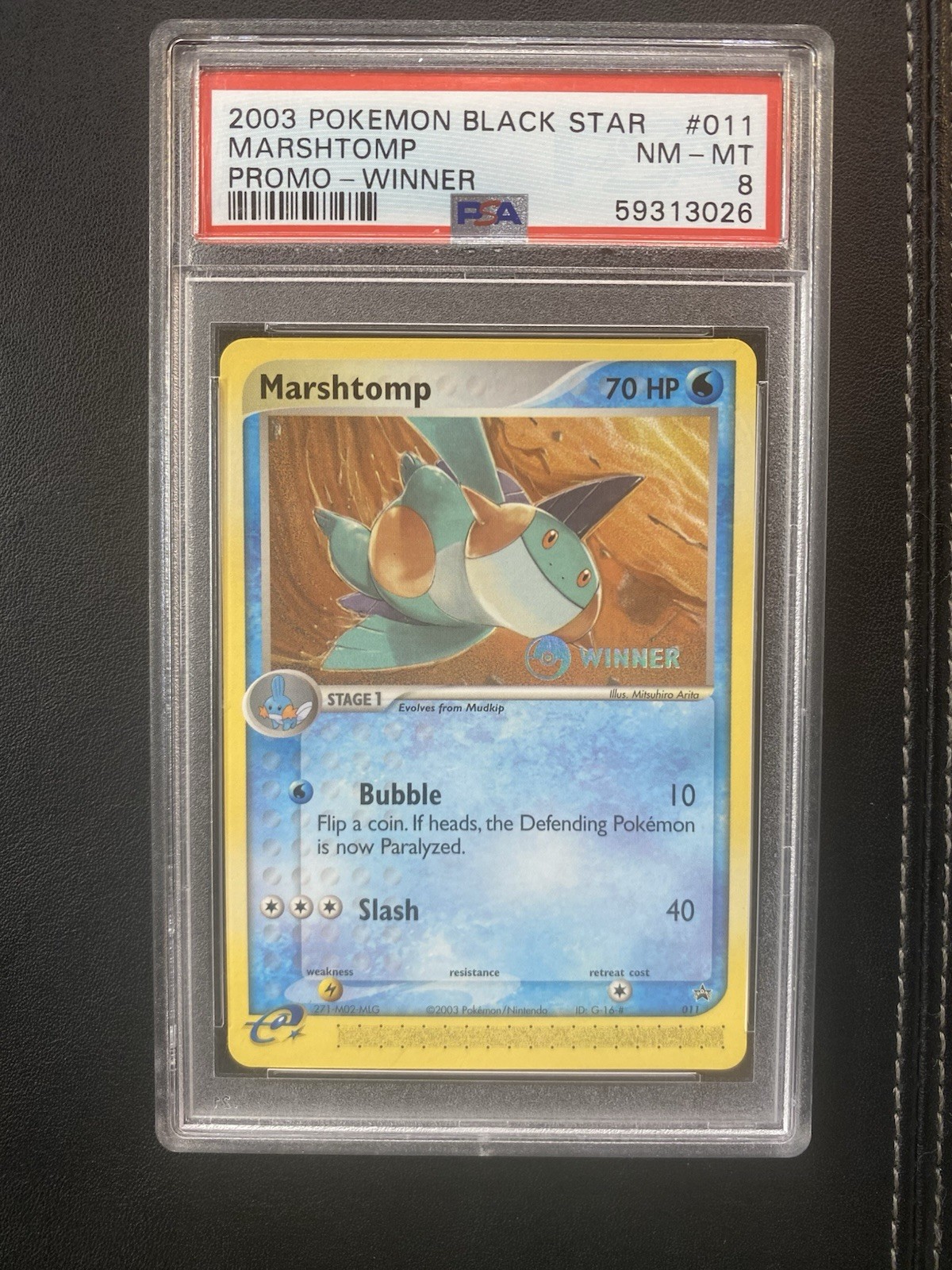 Pokemon Marshtomp 2003 Black Star Promo Winner 011 PSA 8 Extremely Low Pop