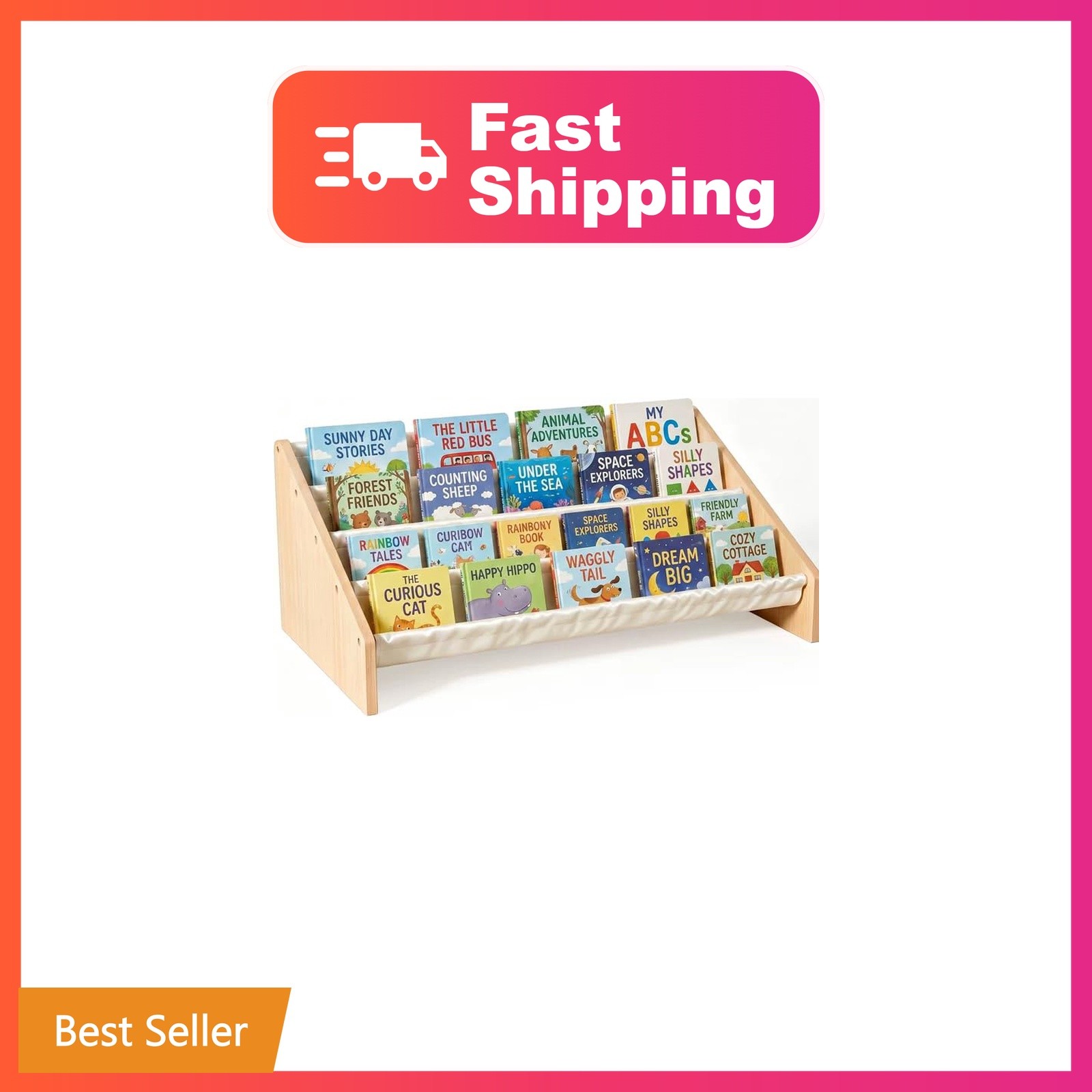KiddoCood Wood Kids Bookshelf and Book Display Organizer, 28.7\ KiddoCood Wood Kids Bookshelf and Book Display Organizer, 28.7\