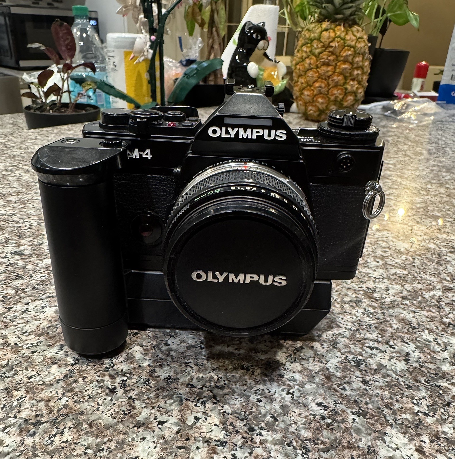 Olympus OM-4 35mm SLR Film Camera w/ Zuiko MC 50mm f/1.8 Lens & Winder - Tested