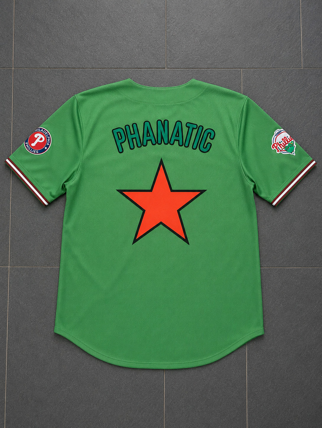 Philadelphia Phillies Green Phanatic Jersey All Stitched Baseball Fan Shirt S-3X
