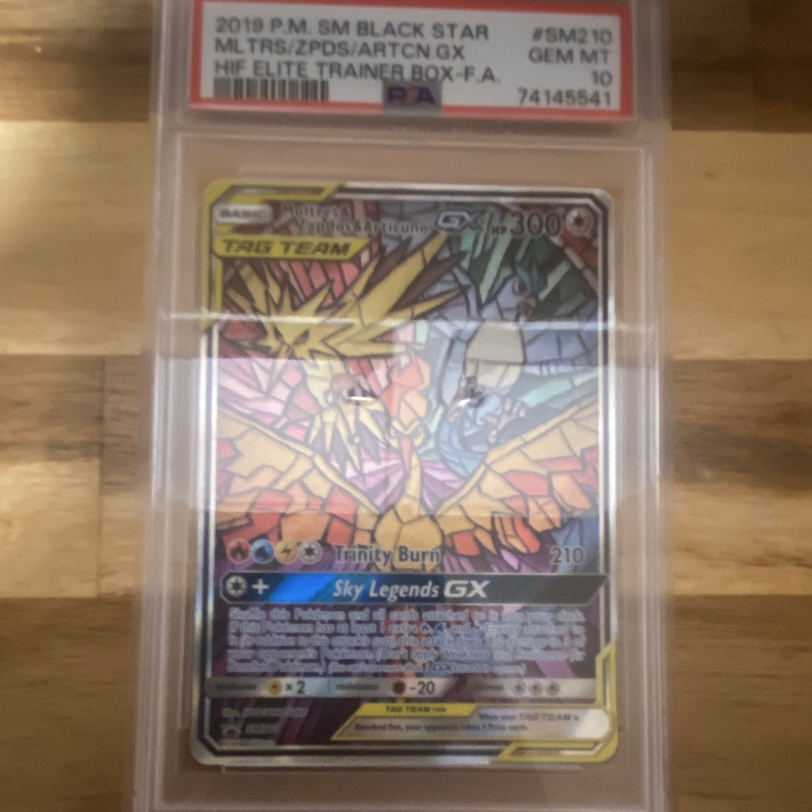 2019 POKEMON SM BLACK STAR PROMO FULL ART MOLTRES & ZAPDOS & ARTICUNO GX PSA 10