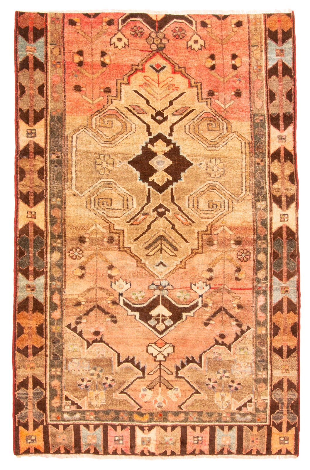 Vintage Traditional Hand-Knotted Area Rug 3\'10\