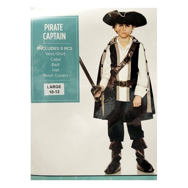 Seeing Red Kids Pirate Captain 5-Piece Costume (Child Size - Large 10/12) NEW