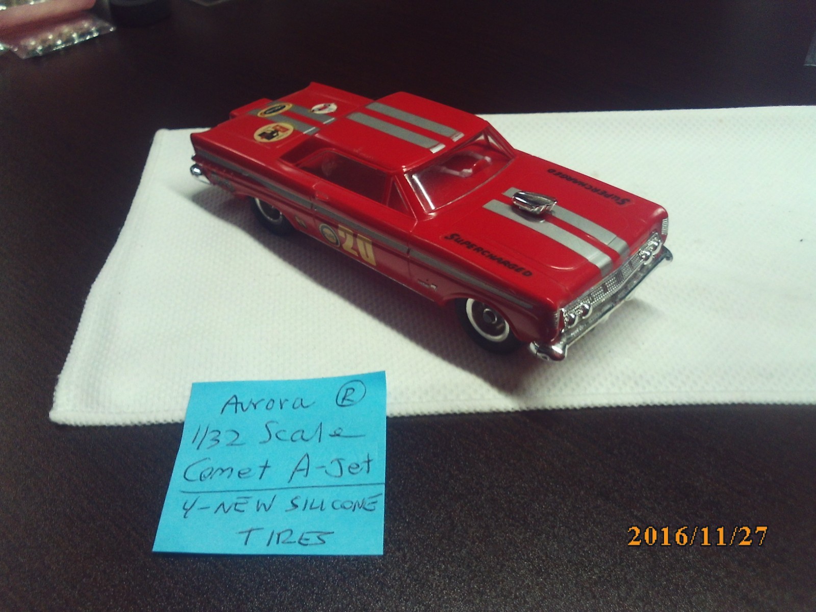 Used Vintage Aurora 1/32 Scale A-Jet Comet Red with Silver Stripes (see pics)