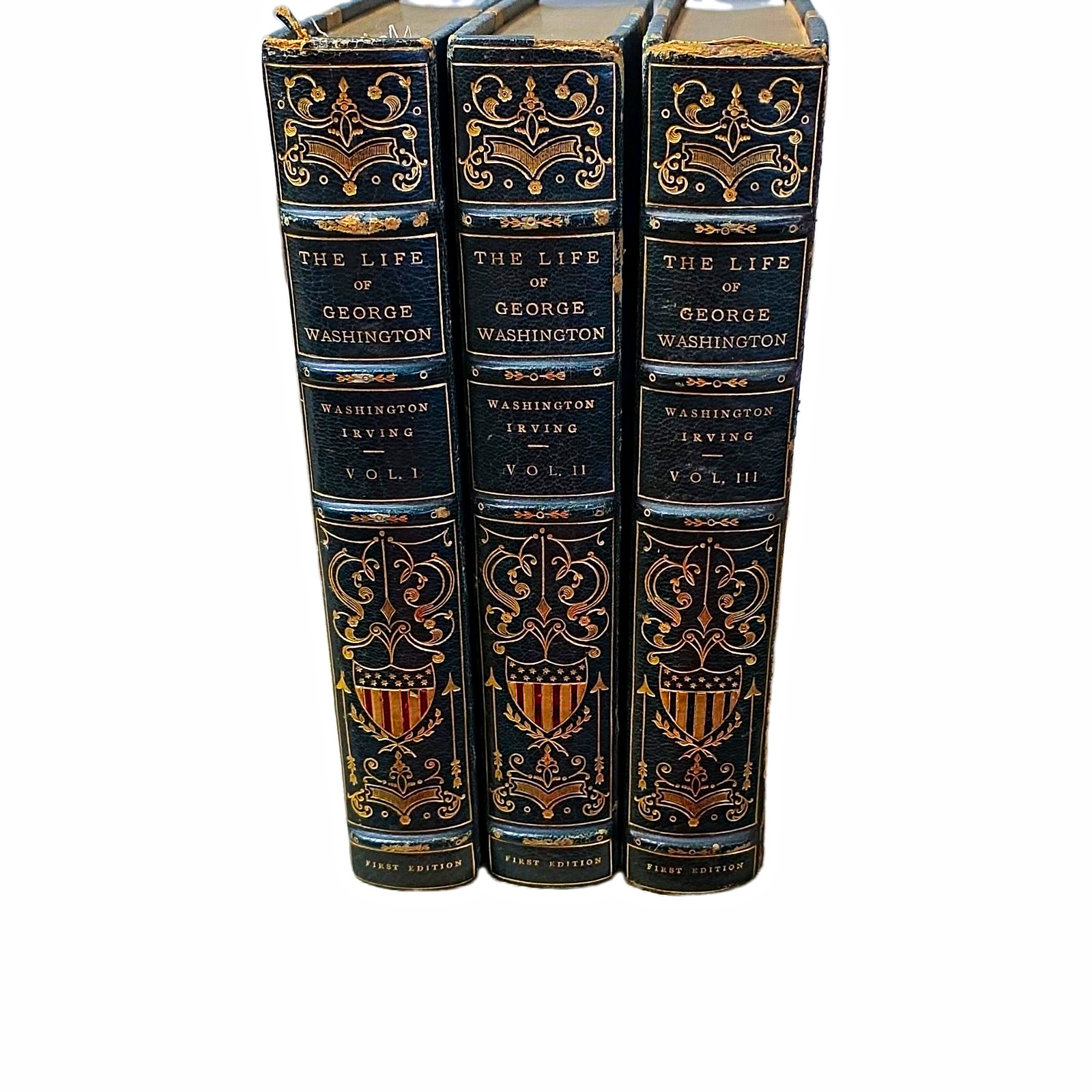 Washington Irving The Life of George Washington 3 Vol Set 1st Ed Illus HC