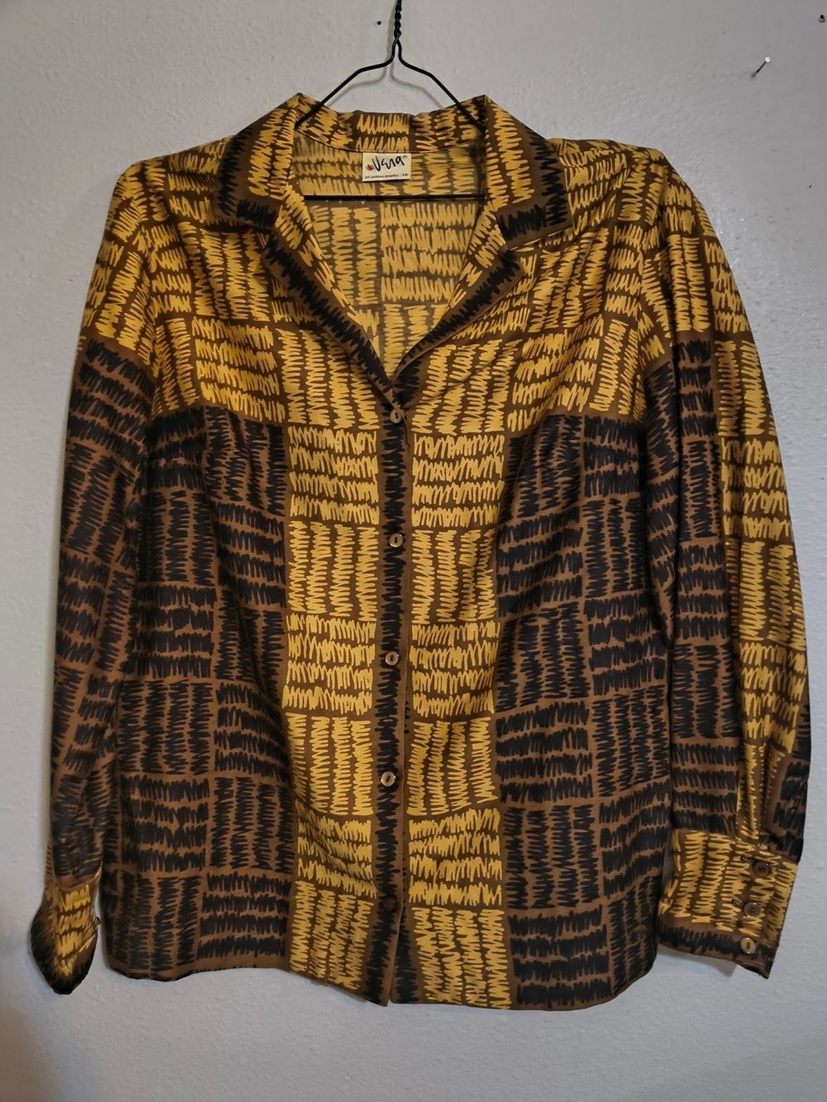 Vintage 1960s Vera Neumann 100% Cotton Abstract Print Jacket Sz 16