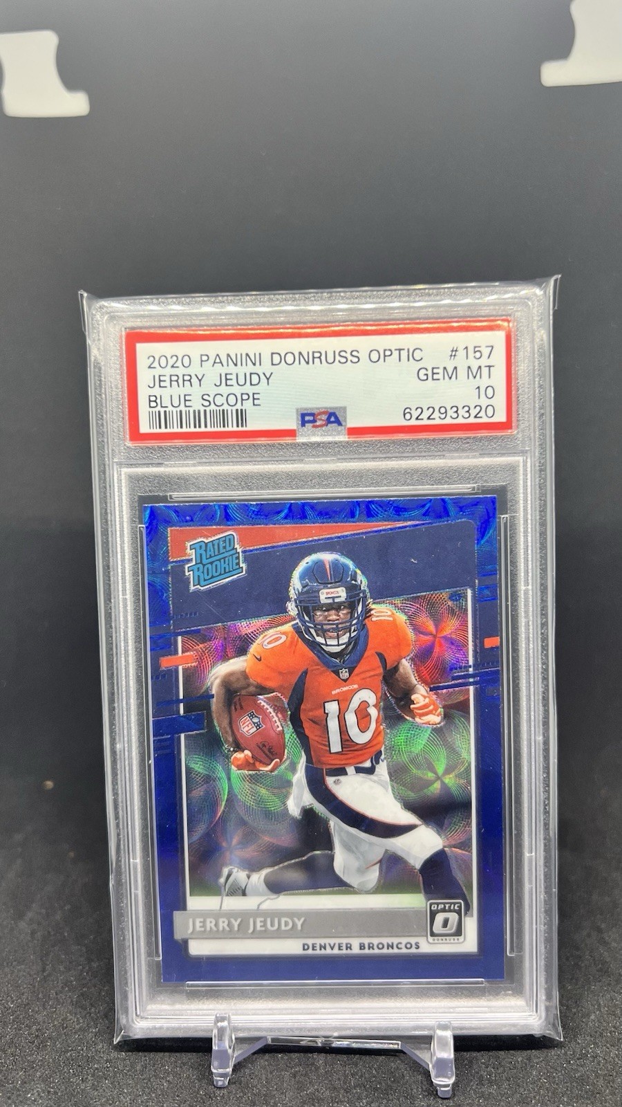 2020 Donruss Optic Jerry Jeudy Blue Scope PSA 10 Gem Mint #157