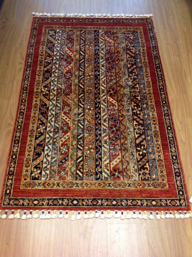 Handmade Multi-colored Oriental Shawl Rug KAZAK 7\' 0\ Handmade Multi-colored Oriental Shawl Rug KAZAK 7\' 0\