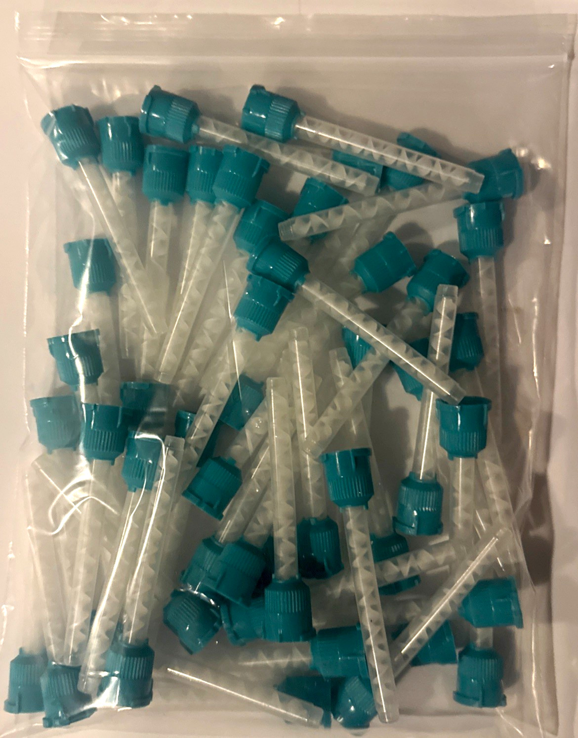 HP MIXING TIPS, 6.5 MM, GREEN/TEAL,  50pcs/Bag