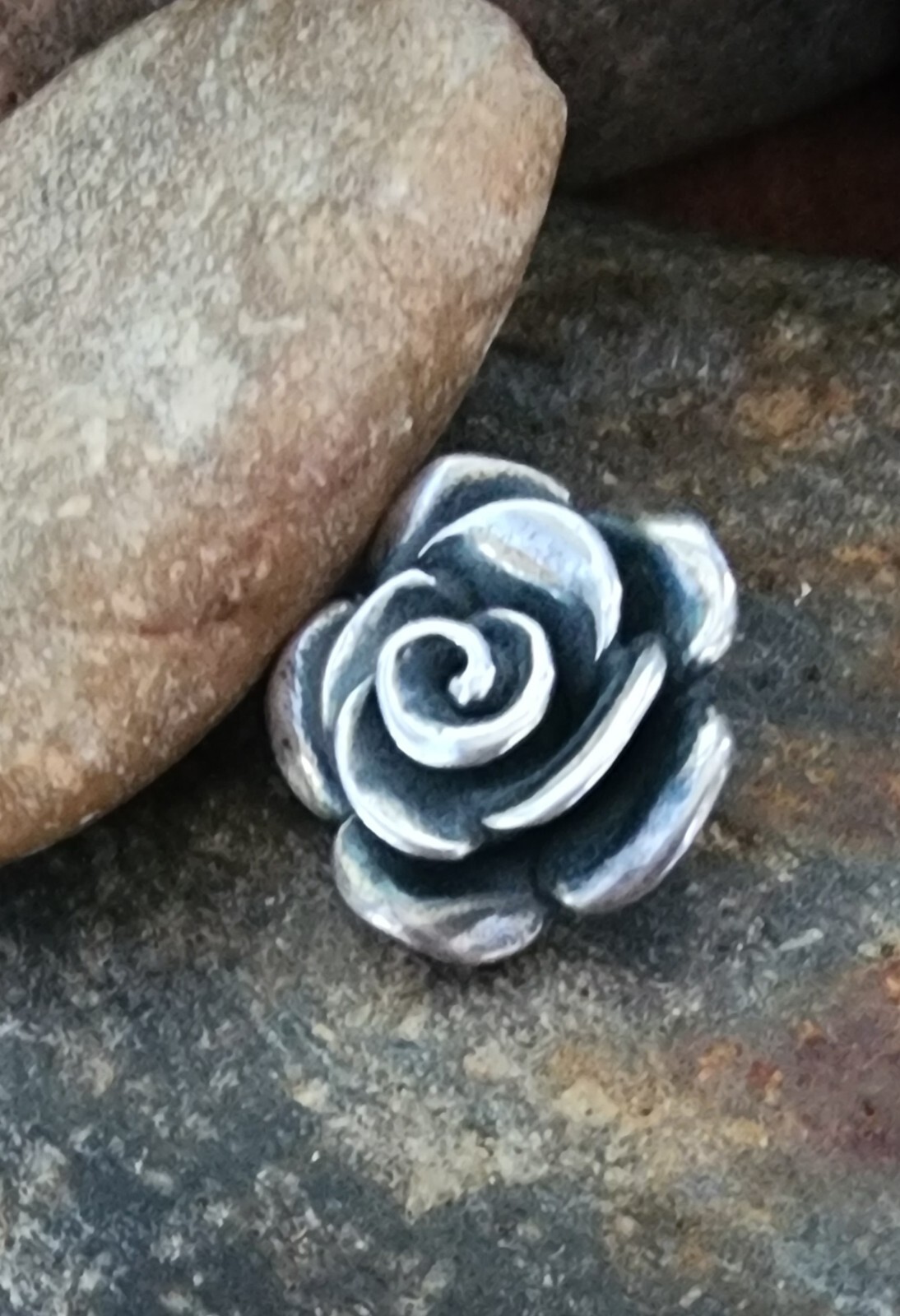 Retired James Avery Rose Flower Pendant Sterling Silver