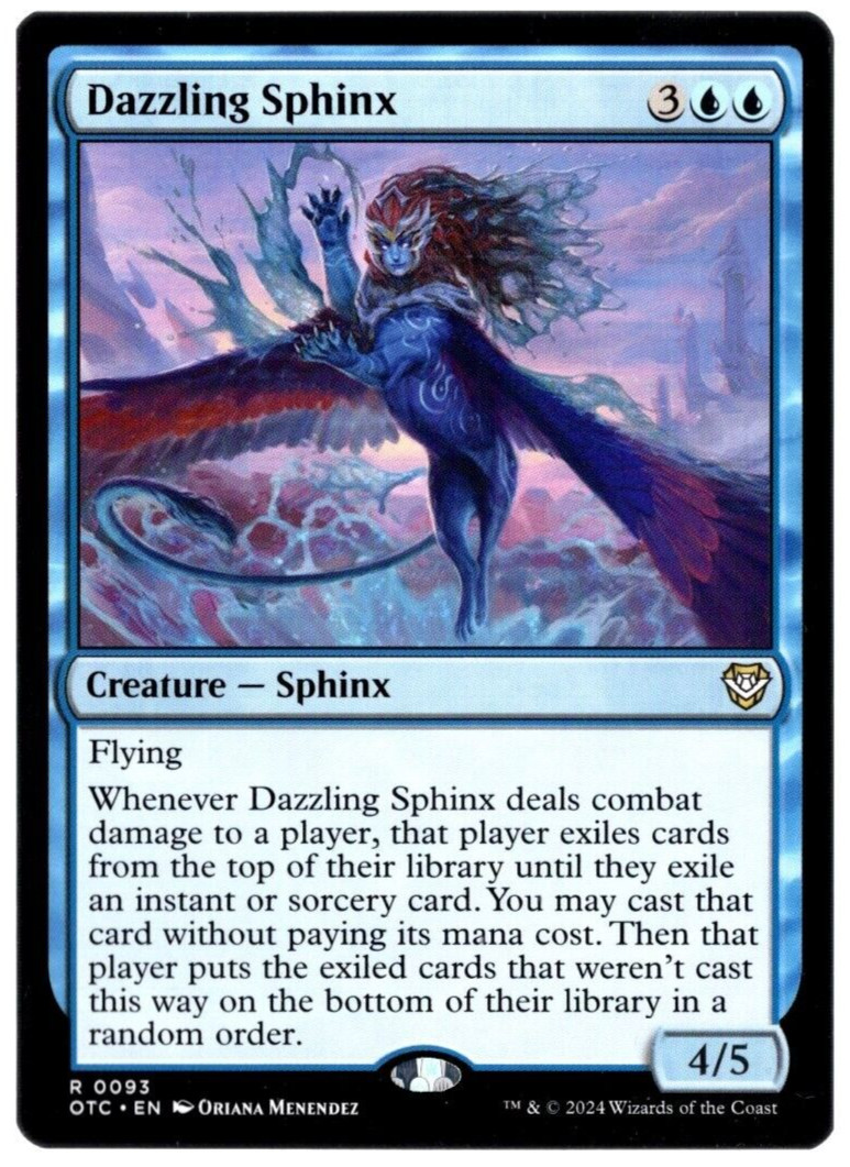 Dazzling Sphinx 0093 Non Foil Rare Outlaws of Thunder Junction MTG Near Mint