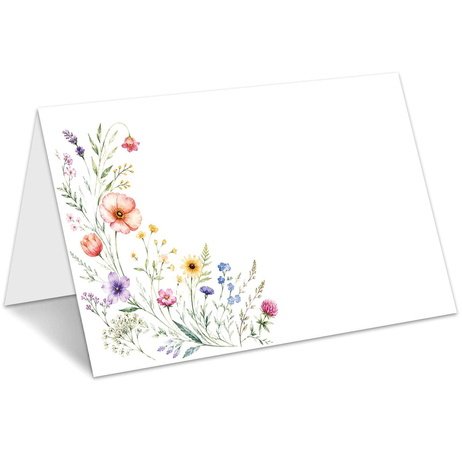 Wildflower Place Cards for Table Setting, Tent Cards Decor For Bridal Shower Bab