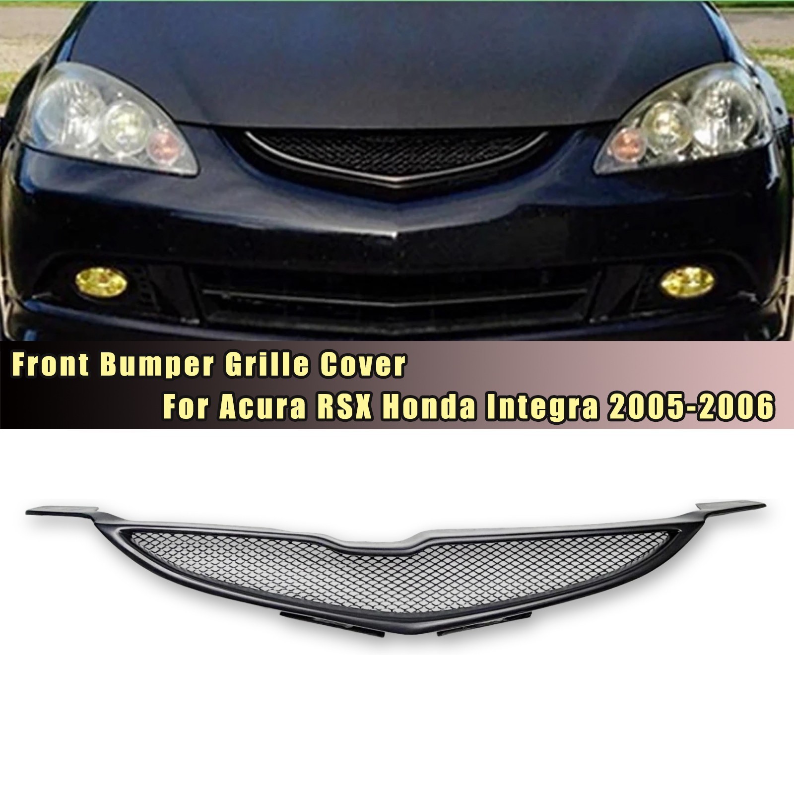 Front Grille Mesh Grill For Acura RSX Honda Integra 2005-2006 Upper Bumper