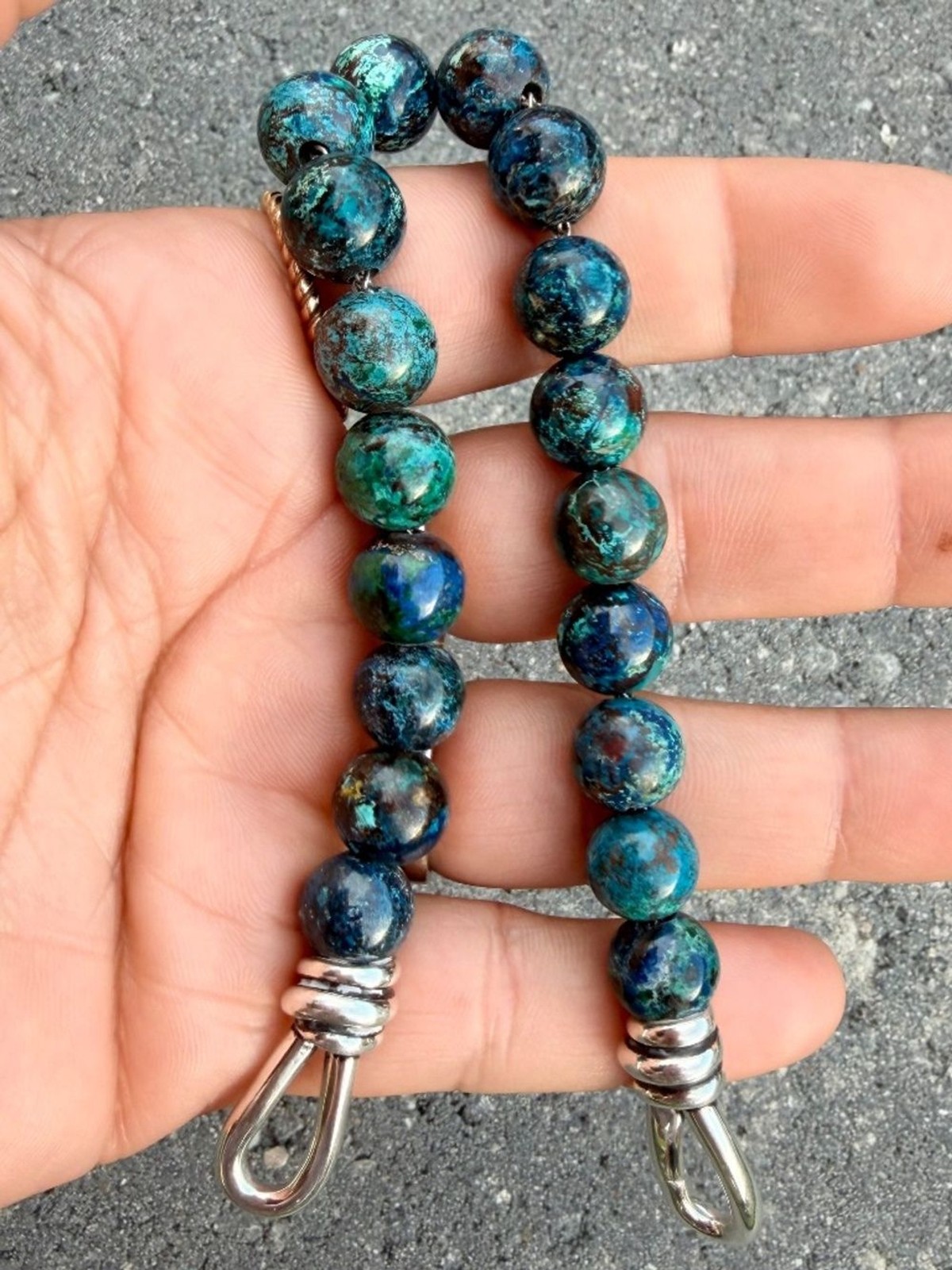 Incredibly Rare Tiffany & Co. Paloma Picasso Chrysocolla Bead Bracelet, 9\