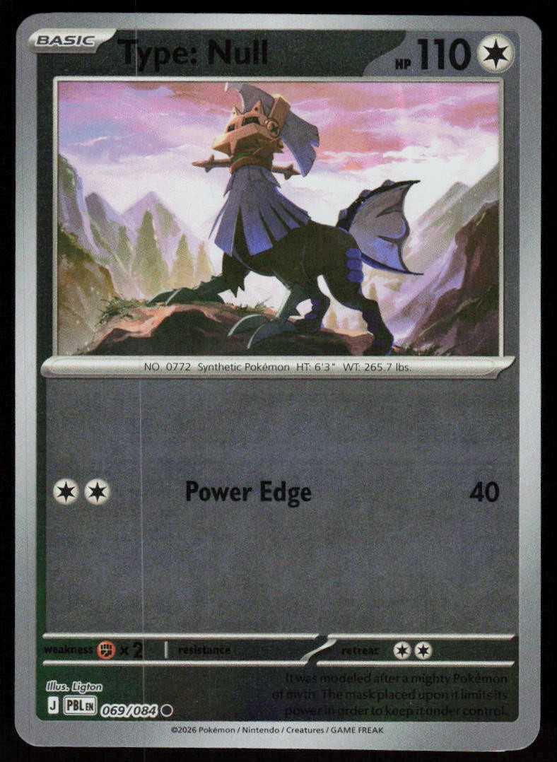 Type: Null 069/084 Common Pitch Black Pokemon Reverse Holo Near Mint