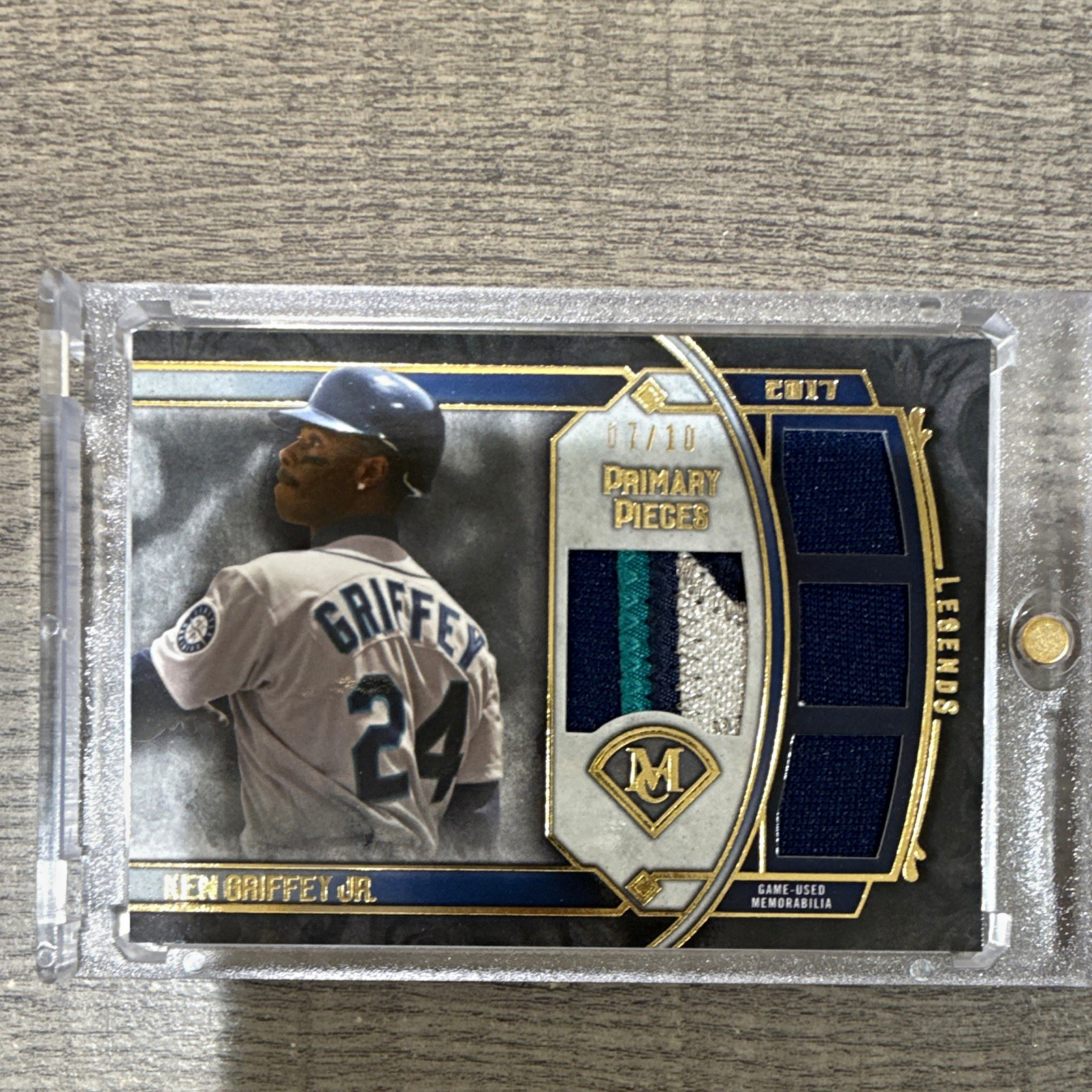 2017 Topps Museum Collection Ken Griffey Jr Primary Pieces GU Quad Relic /10