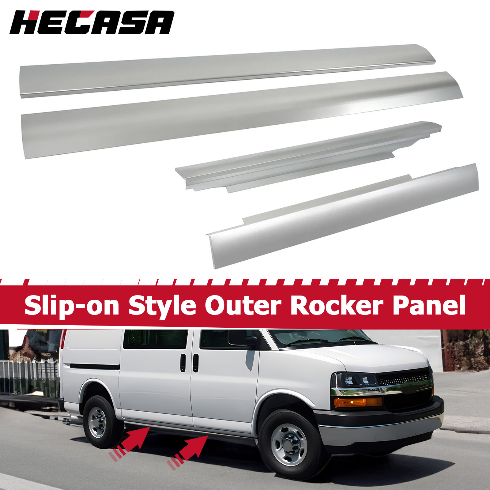 HECASA For Chevy Express GMC Savana Van 1996-2014 Rocker Panel Left & Right Side HECASA For Chevy Express GMC Savana Van 1996-2014 Rocker Panel Left & Right Side