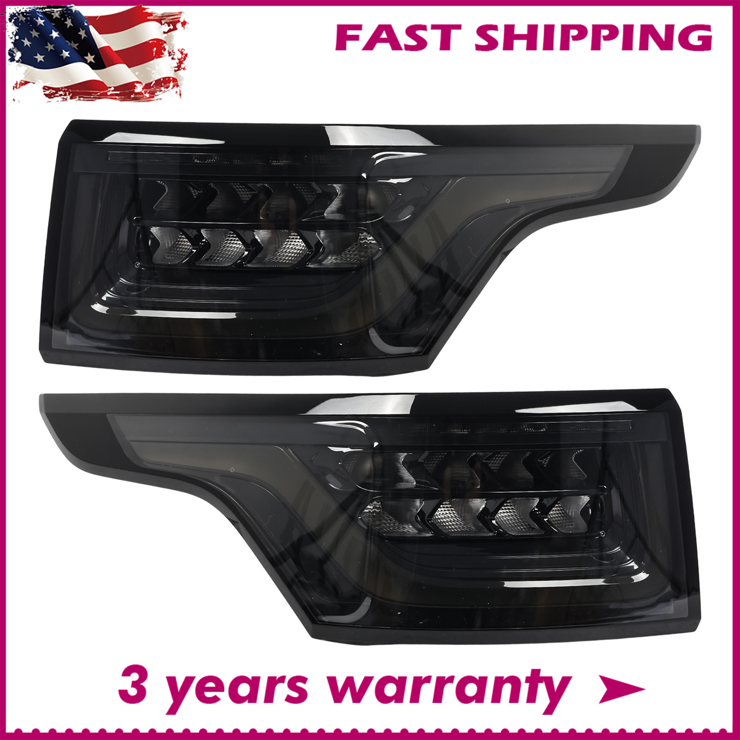 For Range Rover Sport 2014-2022 Rear Smoked LED Tail Lights Pair