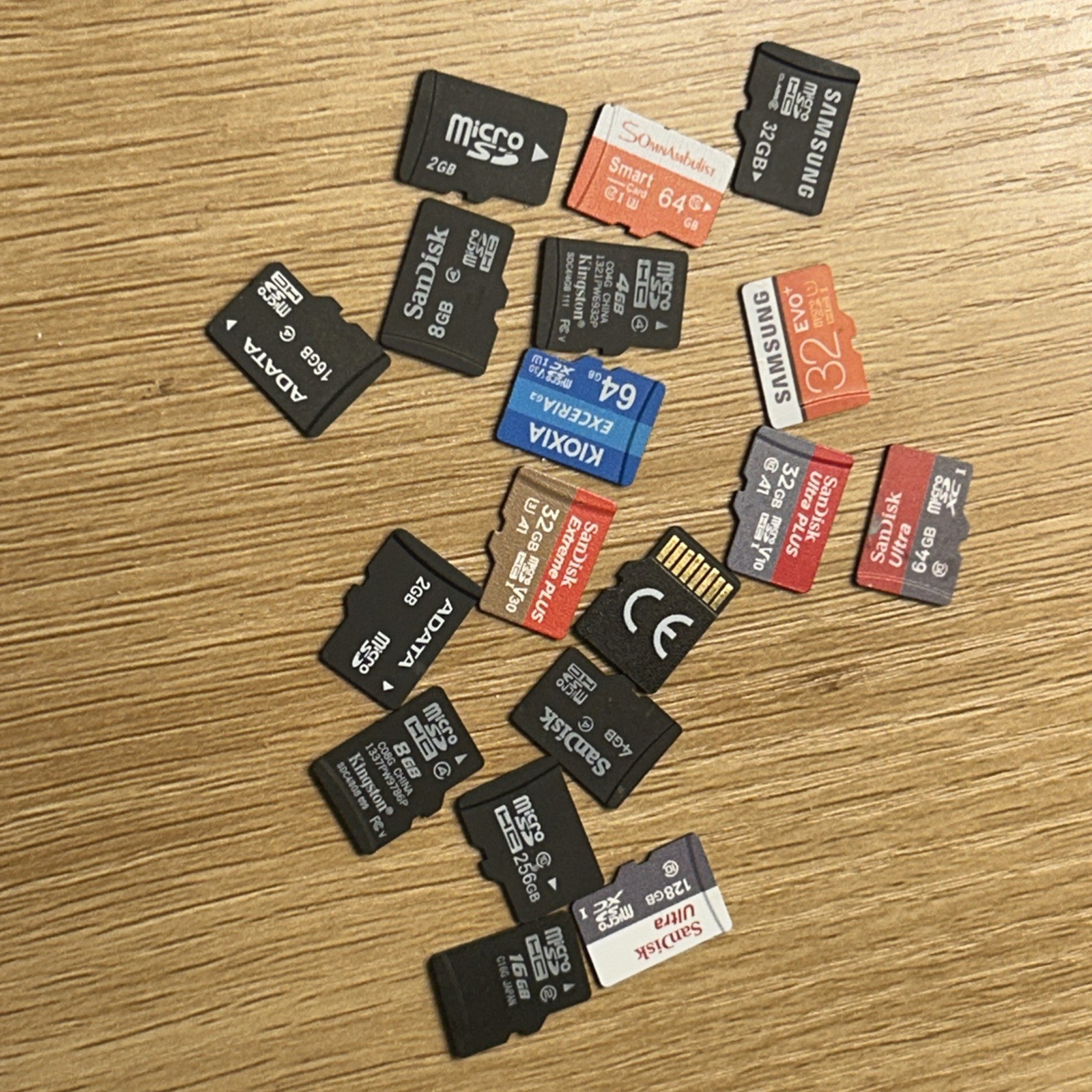 Lot of 15 -Mixed Brand/Sizes s MICRO SD Memory Cards Tested And Working