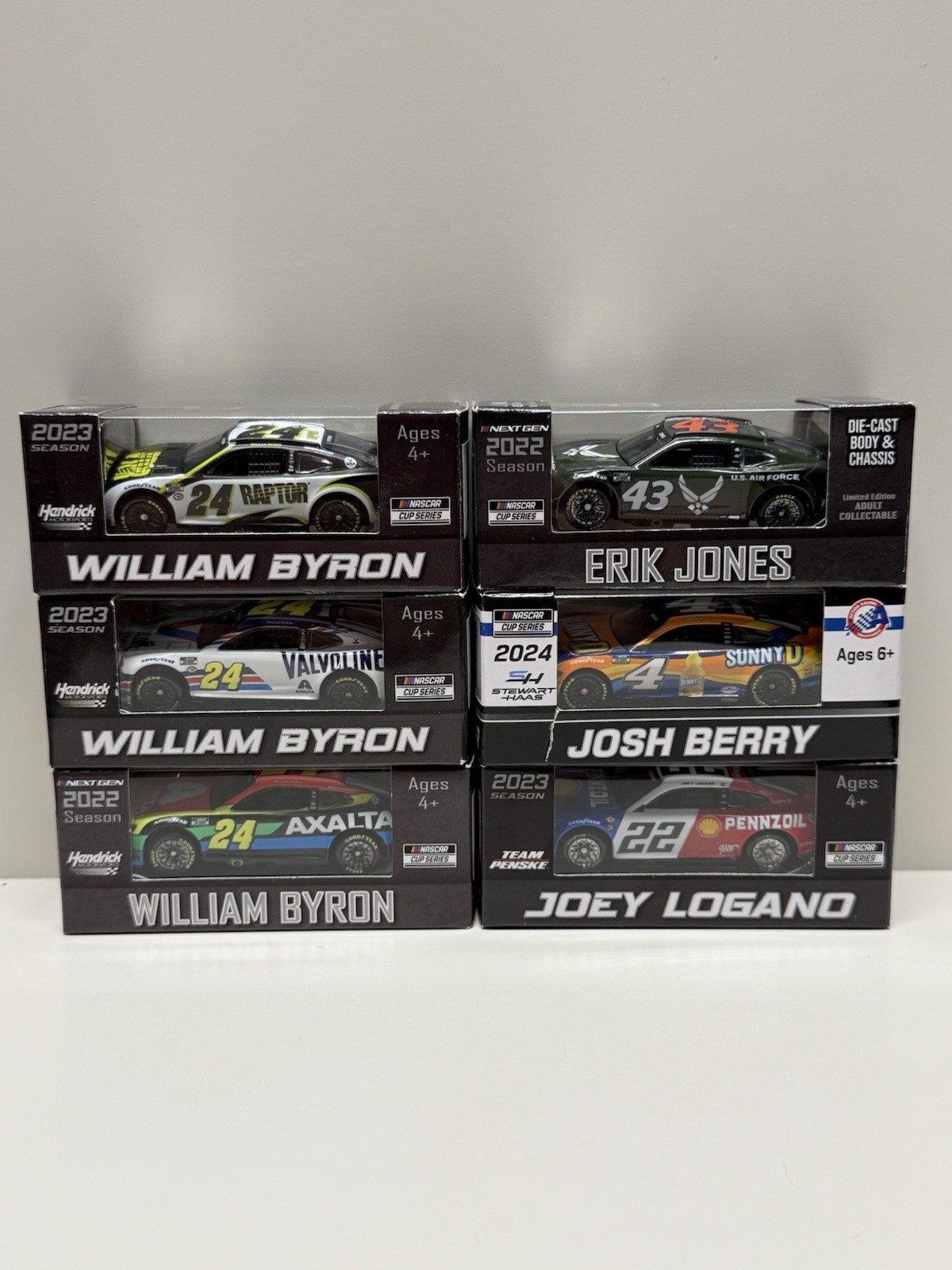 Lot Of 6 2022-2024 NASCAR Next Gen 1/64 Diecast NEW Byron/Logano/Jones/Berry