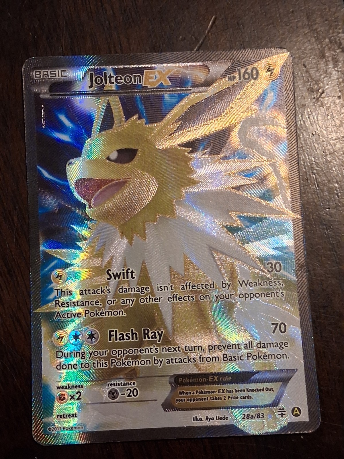 Pokemon Jolteon EX Full Art Holo Card 28a/83 Ultra Rare Pokemon Jolteon EX Full Art Holo Card 28a/83 Ultra Rare