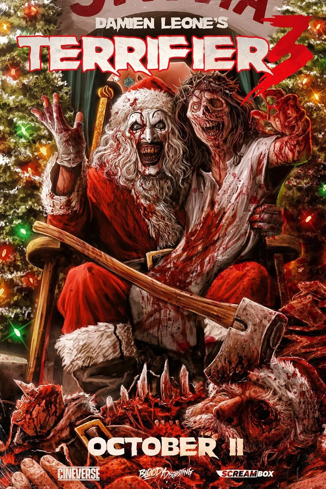 TERRIFIER 3 (2024) Movie Poster \'Art The Clown\' Halloween Xmas Slasher  - A