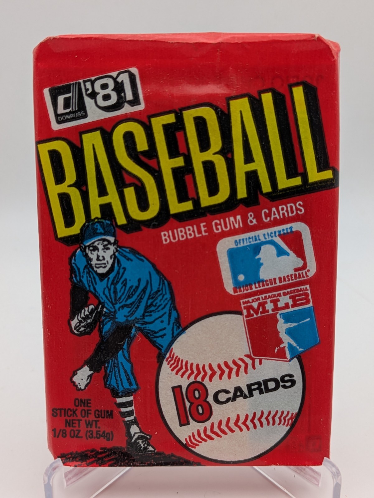 💥 1981 DONRUSS Baseball Factory Sealed Never Opened Wax Pack Gum & 18 Cards QTY