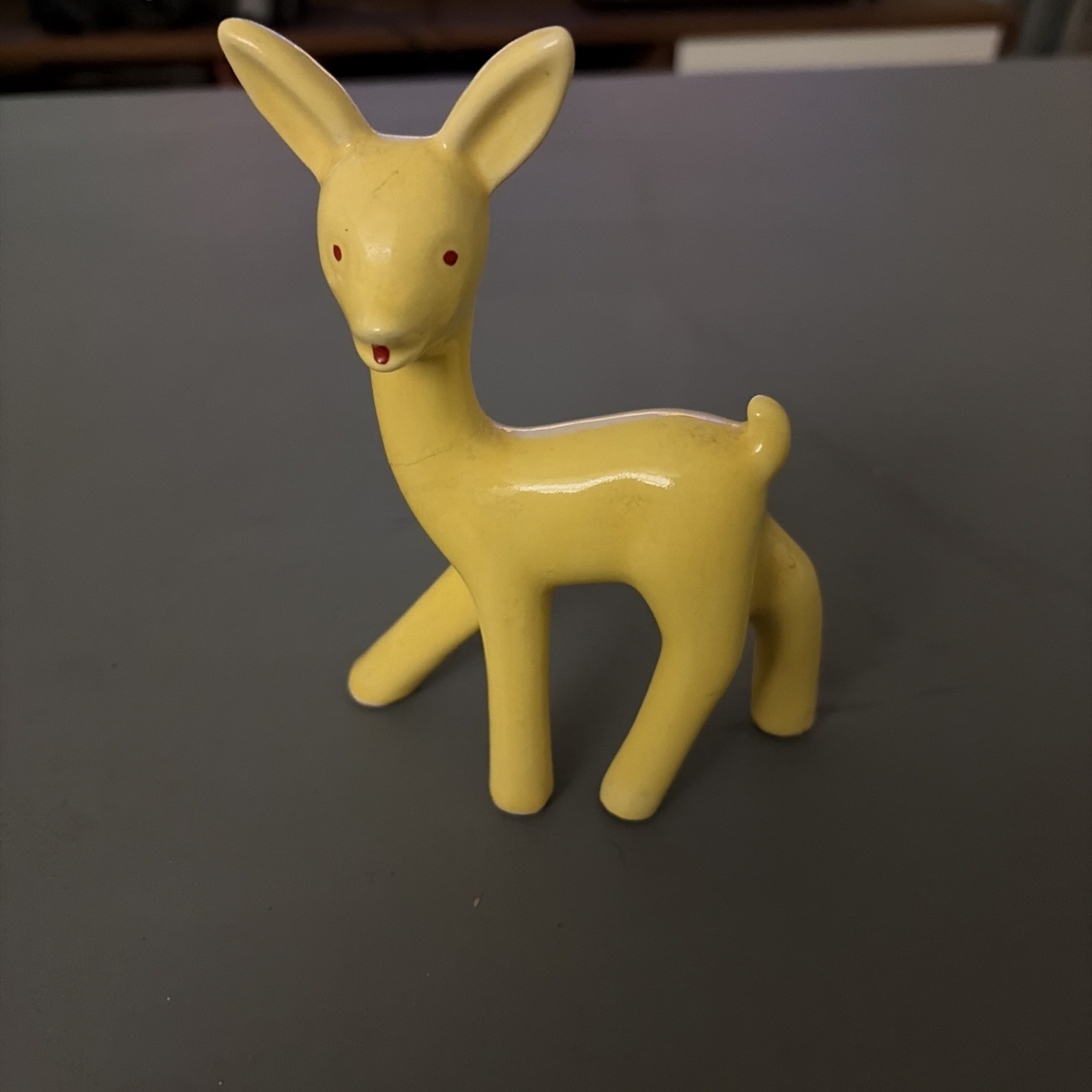 Vintage Mid-20th Century Shawnee Ceramic Yellow Deer Figurine MCM