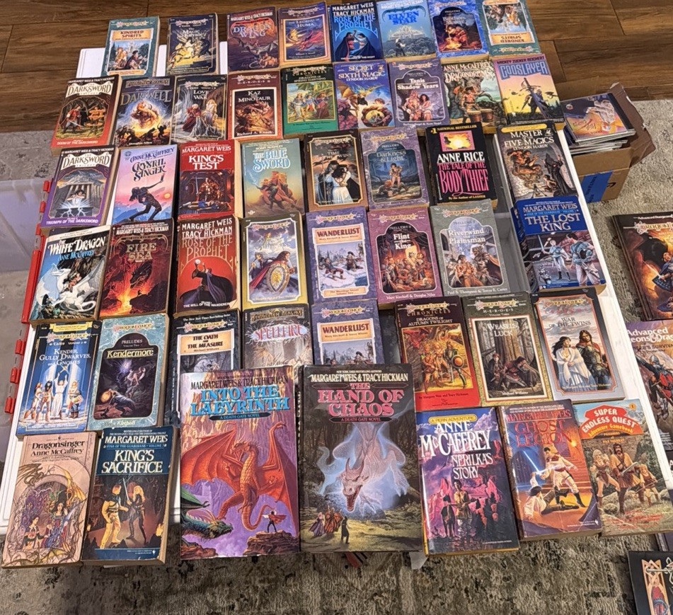Lot Of 47 Fantasy Novels, Piers Anthony Dragon Lance Etc.. Anne M, Margret W +