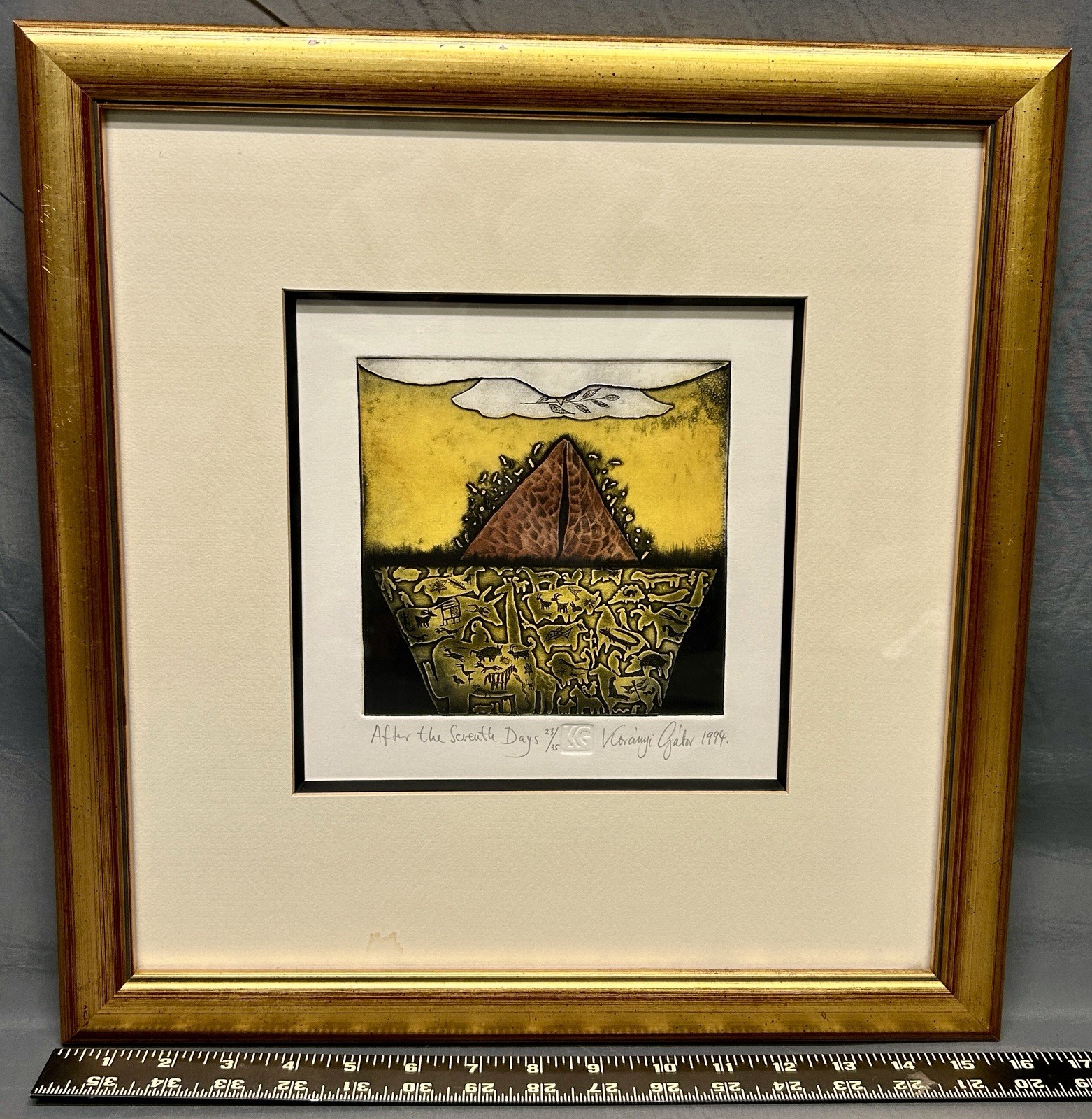 Koranyi Gabor Framed Art - “After The Seventh Days” Signed 1994, 23/35