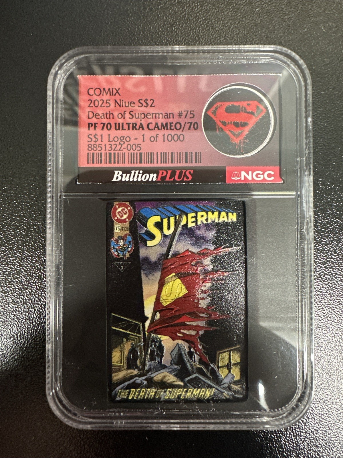2025 Niue 1 oz Silver & 1/10th Silver Death of Superman NGC PF70/70 UC 2025 Niue 1 oz Silver & 1/10th Silver Death of Superman NGC PF70/70 UC
