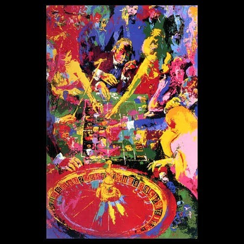 LeRoy Neiman THE GREEN TABLE 1974 Signed Serigraph 284/300 Large 26x39.5