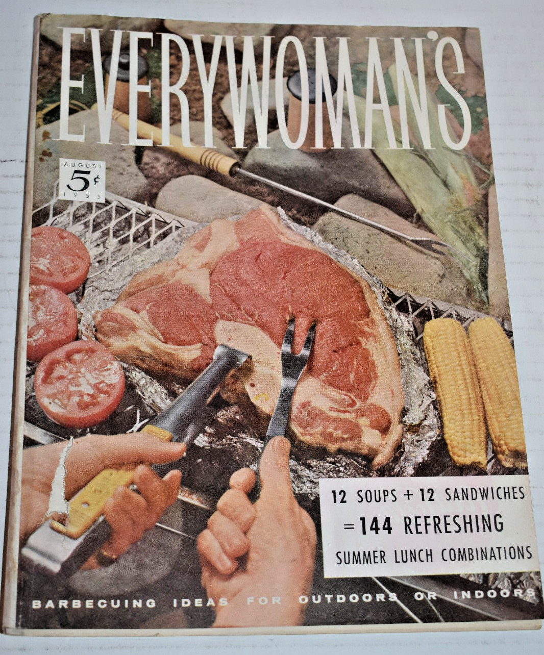 Vtg. August 1955 Everywoman\'s Magazine - Grilling Out on Cover