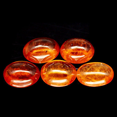 Shola Genuine 11.40 Ct Natural Orange Spessartine Garnet 5 Pieces from Namibia
