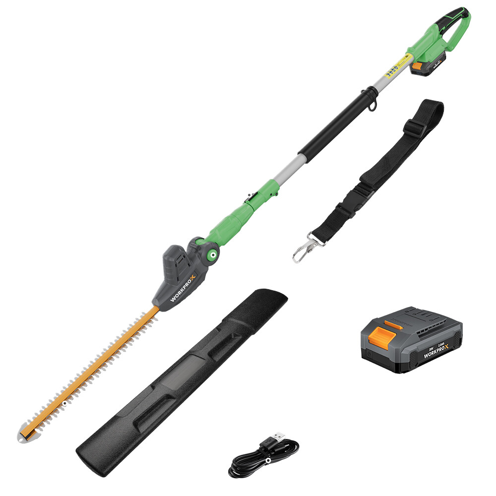 WORKPROX NEW 20V Cordless Pole Hedge Trimmer 18\ WORKPROX NEW 20V Cordless Pole Hedge Trimmer 18\