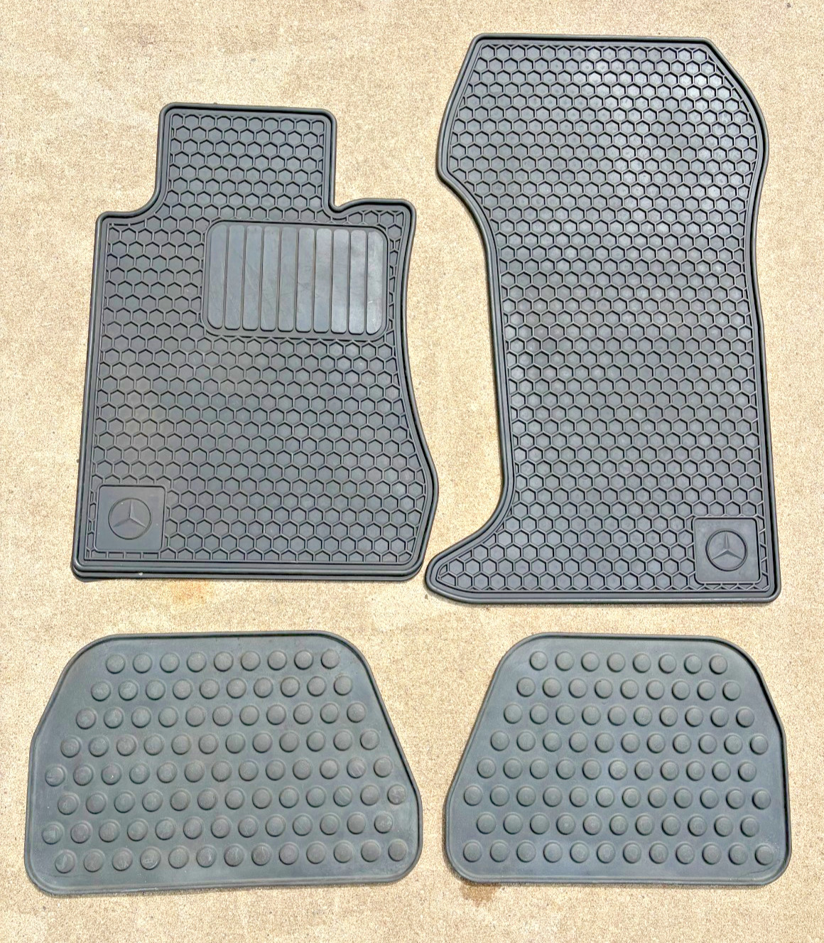 2003-2009 Mercedes Benz W211 E Class Rubber Floor Mat Mats Set Black Genuine OEM
