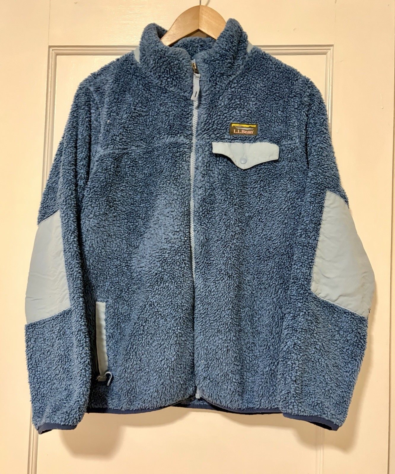 L.L. Bean Hi-Pile Fleece Jacket Blue/Green, Size Small, Full-Zip